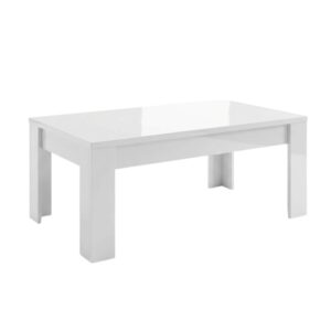 Stolik kawowy prostokątny biały połysk 122 x 65 cm Amaretto