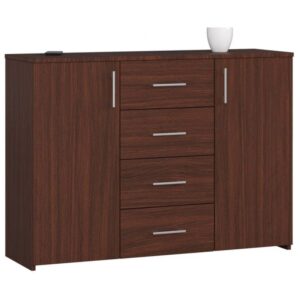 23e1038c0dae622e68a88e539f9828c6546375ff Komoda do sypialni, drzwi, 4 szuflady, LENA, 110x35x80 cm, wenge, mat