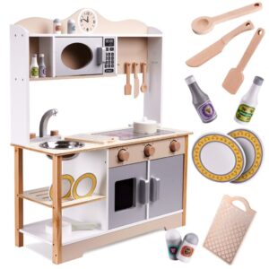 2e6f450a0548385fe40047d312387ee6a6af4340 Kuchnia dla dzieci drewniana MDF LULILO KUKETO akcesoria 85cm