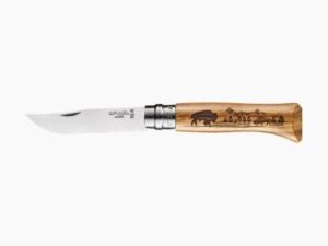 3064921a4e4dd15cdab2182bc93d2d8f222bfde0 Nóż Składany Opinel No 08 Inox Animalia Oak Buffalo 002629