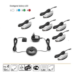 Oświetlenie LED 6 punktowe białe, High Glossy Furniture
