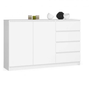 42527cd78f8f010f44ecb5f6de85d46d38d02d2f Komoda do sypialni, 4 szuflady, PLENO, 160x40x99 cm, biel, mat