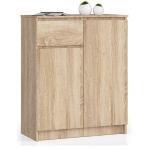 4b97b2bde0b81bc3bdfd2cd98153c4afd640ec90 Komoda do sypialni, drzwi, szuflada, NOAH, 80x40x99 cm, dąb sonoma, mat