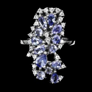 529b515d6d7a43d4242b5443b3379d1268e3f753 Srebrny pierścionek tanzanity naturalne 925 r11