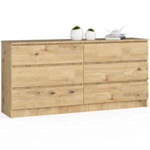 67846bc40ef5d5d62aabf662133d542362926bdc Komoda do sypialni, STILO, 6 szuflad, 160x40x77 cm, dąb artisan, mat