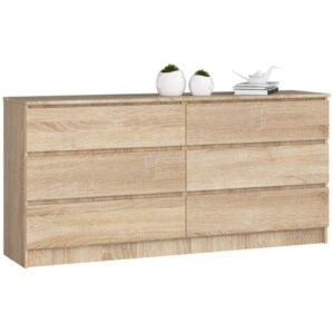 a5a8afc739b3d3bcc85d46acdde3f4a0fe1be371 Komoda do sypialni, STILO, 6 szuflad, 160x40x77 cm, dąb sonoma, mat