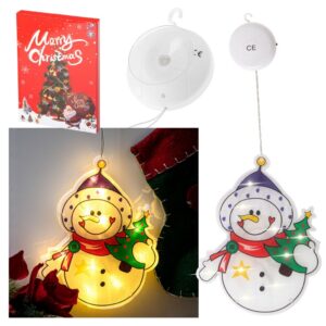 c930111aa2ec979ae8c1669543321a08968f7e88 Lampki LED wisząca ozdoba dekoracja okna świąteczna przyssawka bałwan