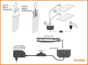 Oświetlenie 2 LED białe High Glossy Furniture
